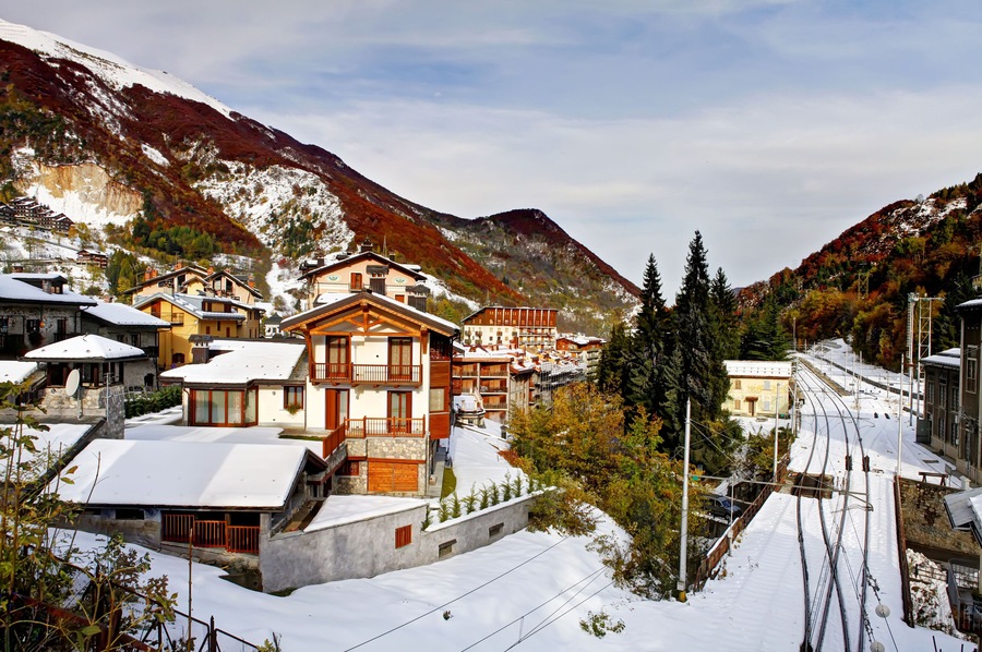 Limone Piemonte, Italy. Ski resort town. Beginning of Nov.2011.Small Italian Alps town near France. Preparing for a new ski season