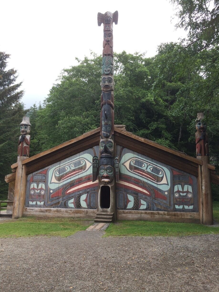 Nice spot for photos but totems are reproductions.