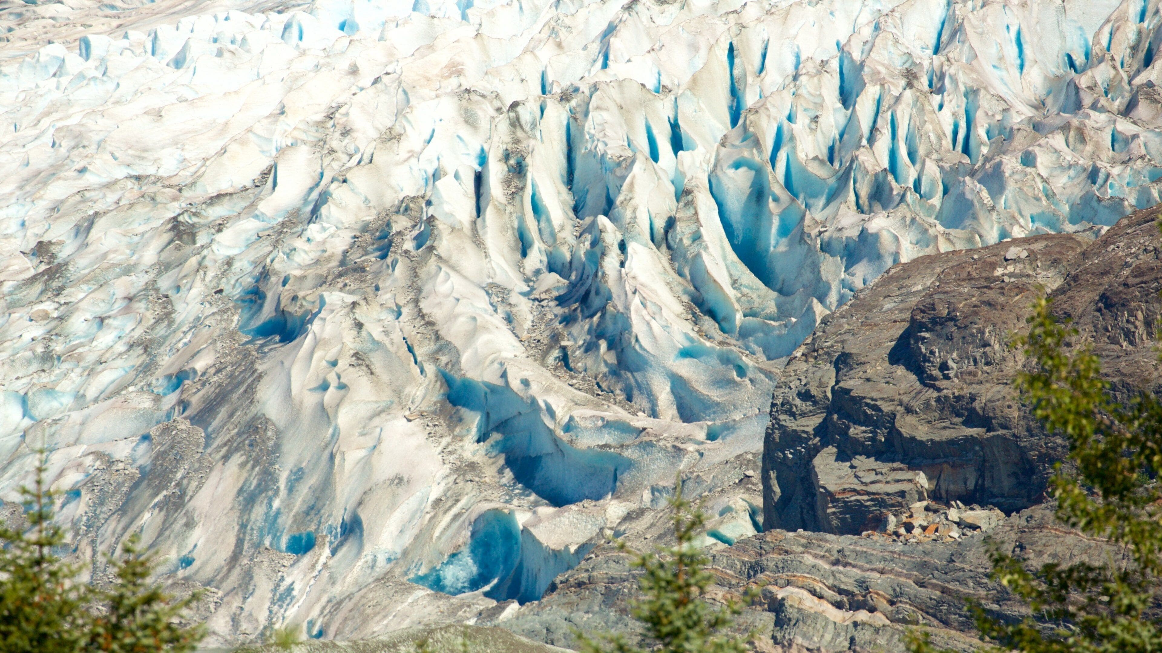 Mendenhall Glacier featuring snow