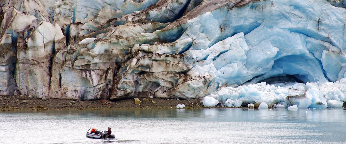 Glacier Bay National Park ofreciendo una bahía o puerto y paseos en lancha