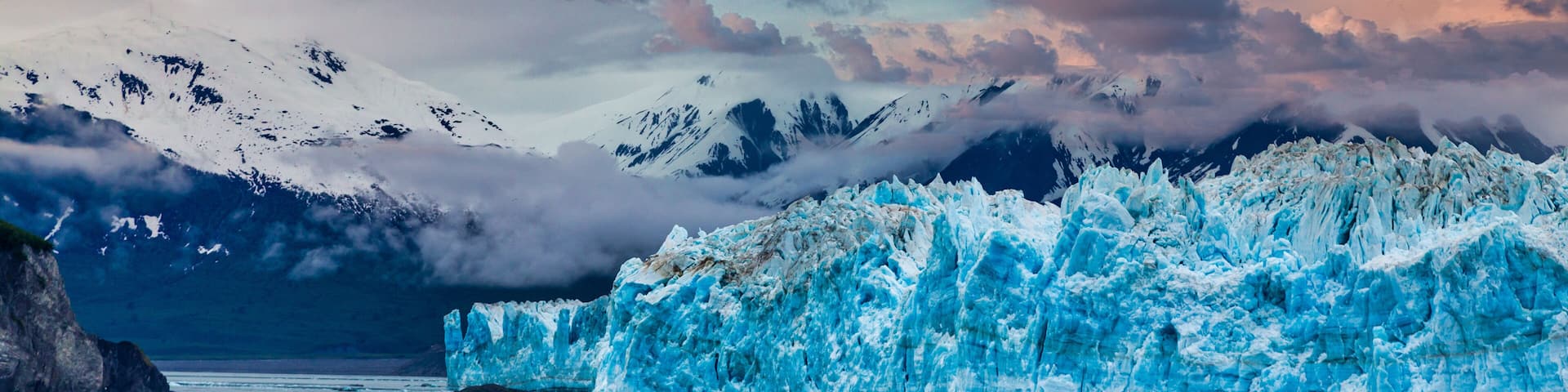 Hubbard Glacier in Alaska under Cloudy Skies