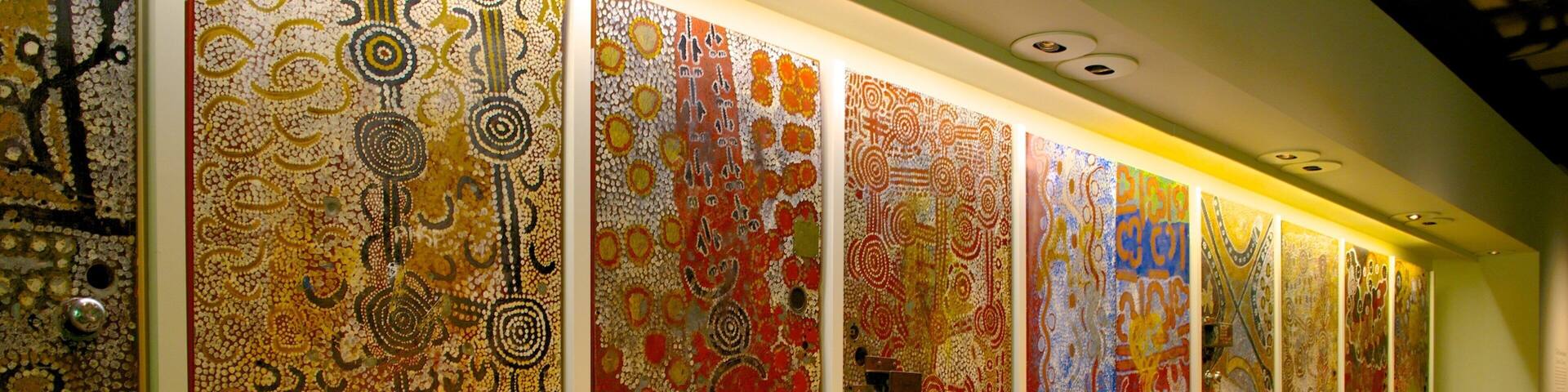 South Australian Museum featuring art and interior views