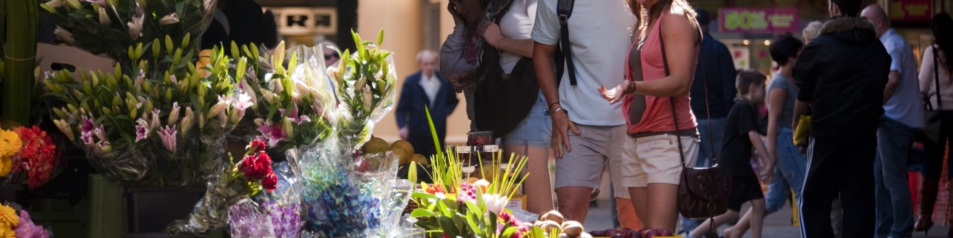 Rundle Mall which includes flowers as well as a couple
