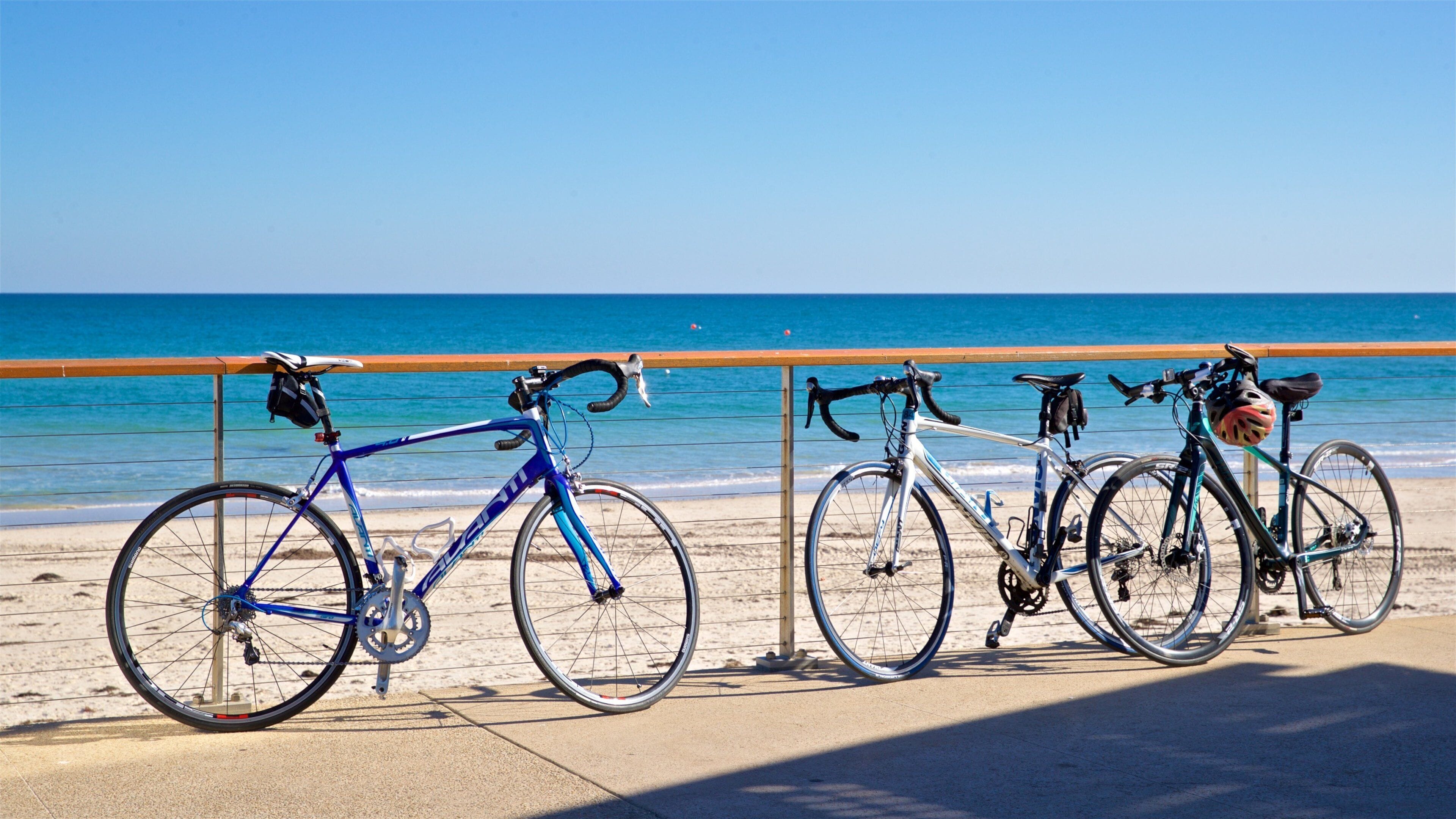 Henley Beach which includes a beach and general coastal views