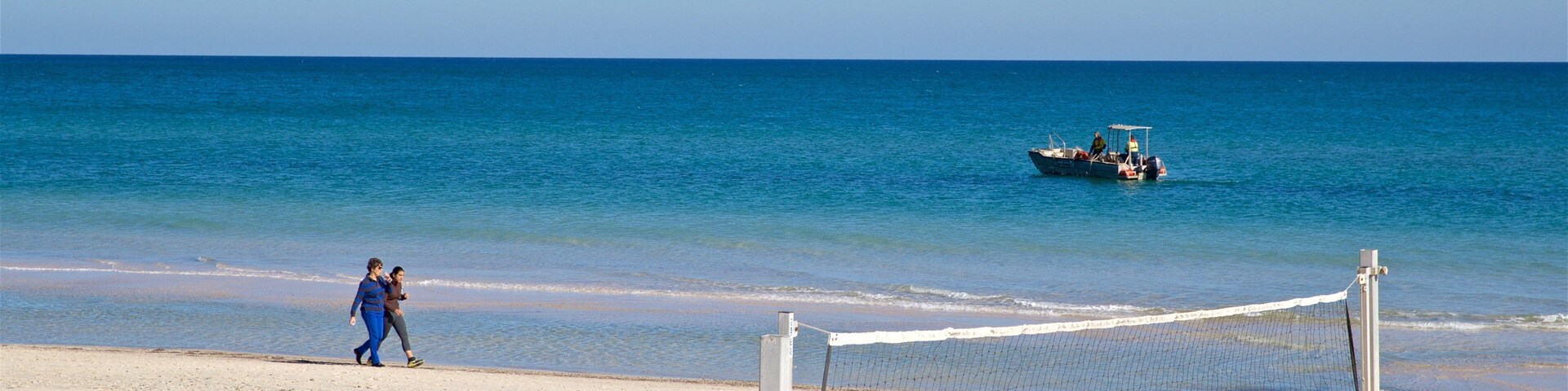 Henley Beach which includes a sandy beach, general coastal views and boating