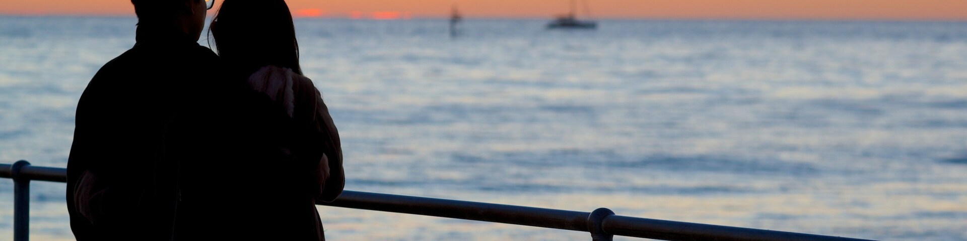 Glenelg Beach showing a sunset, general coastal views and views