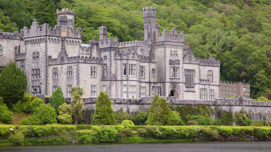 Kylemore Abbey & Garden showing a river or creek, heritage elements and heritage architecture