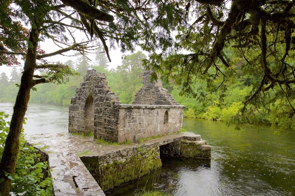 Cong Abbey showing a river or creek, a ruin and heritage elements