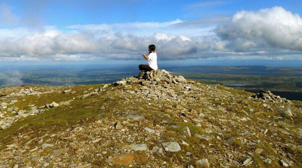 The summit of Croagh Patrick is worth the scrambling hike up to the top. There, atop Saint Patrick's sacred mountain, you can see a full view of all of the 365 islands in County Mayo in Ireland, if the weather cooperates of course. If you have any sins to confess, there is a church to repent at on top, or go to a service on Reek Sunday.
