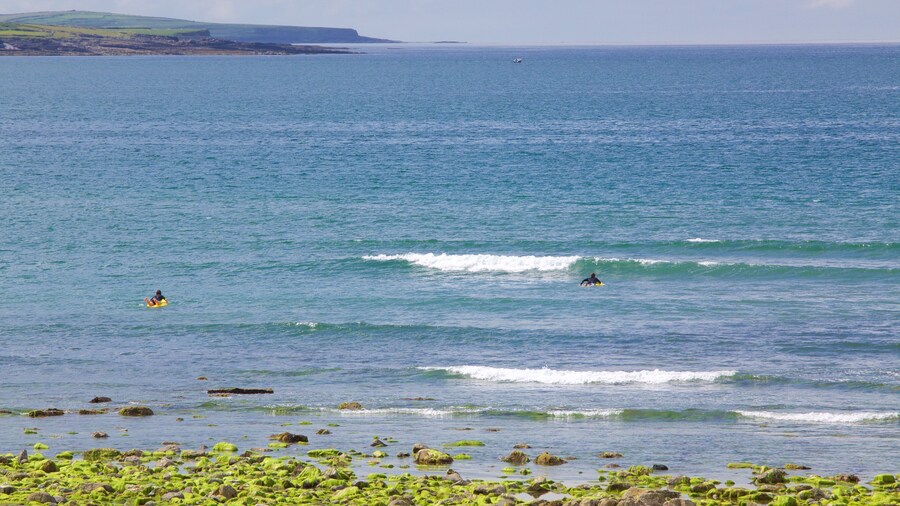 Strandhill Beach showing general coastal views and rocky coastline