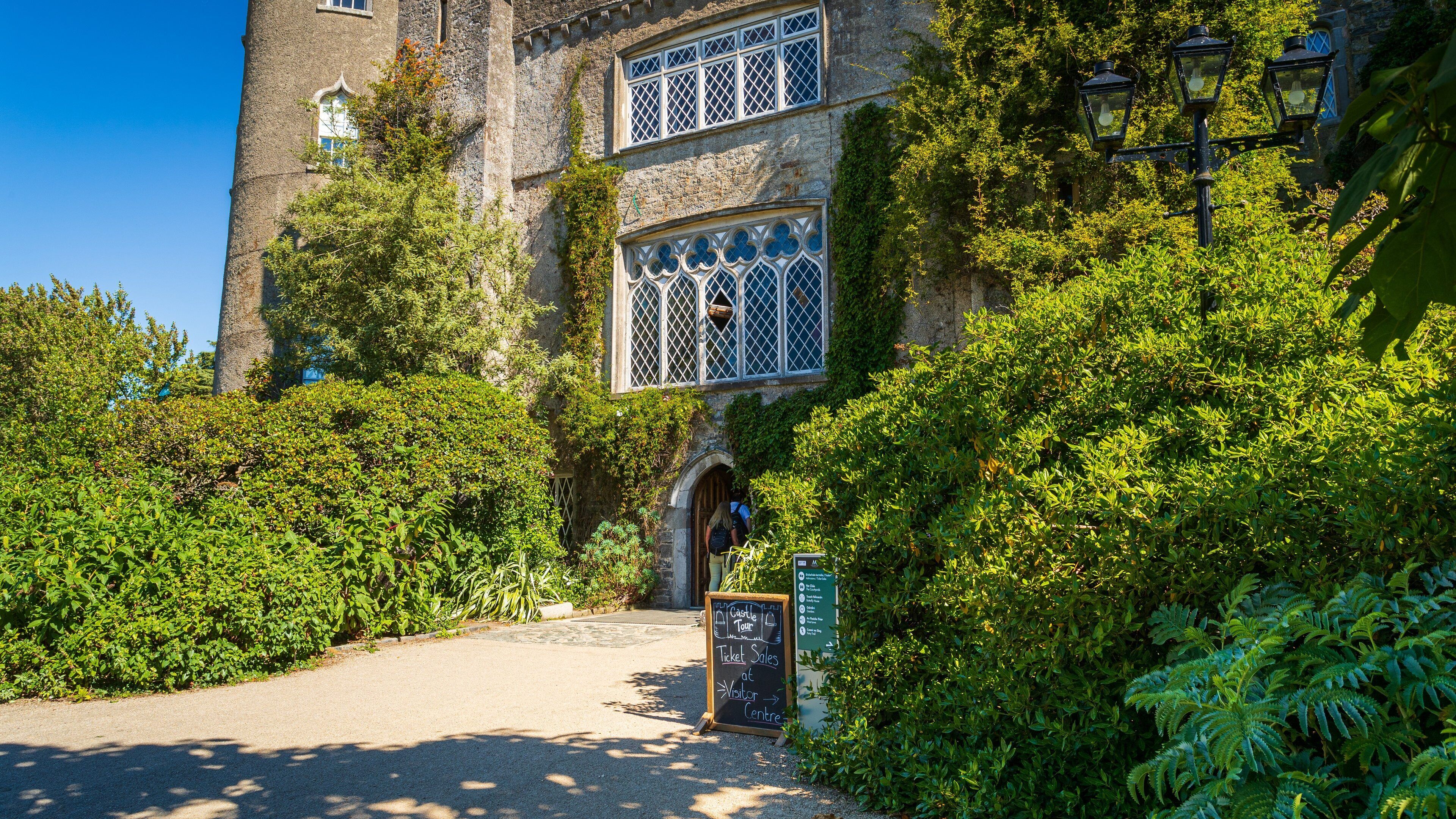 Malahide Castle featuring a park and heritage architecture