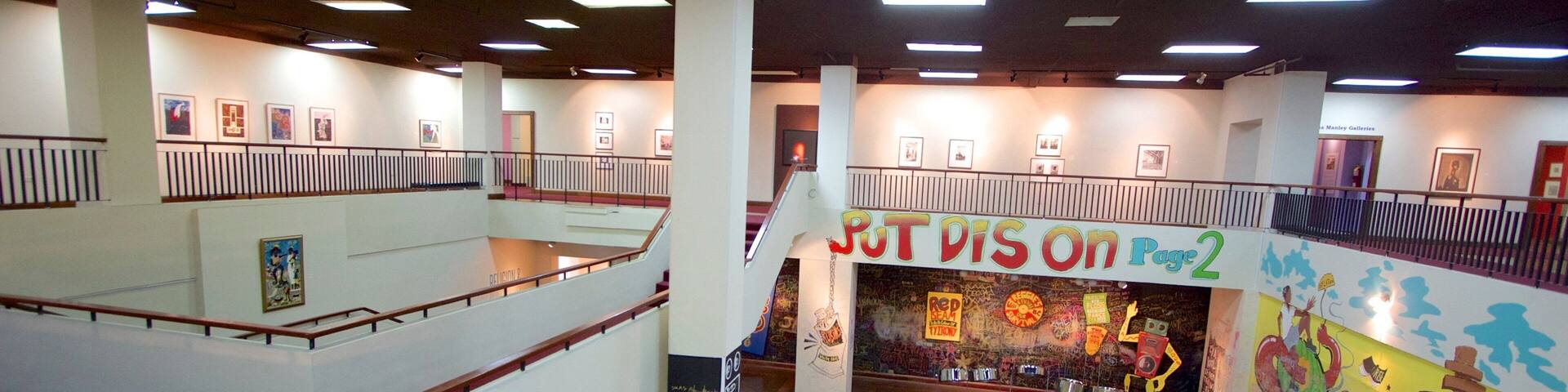 National Gallery of Jamaica showing interior views