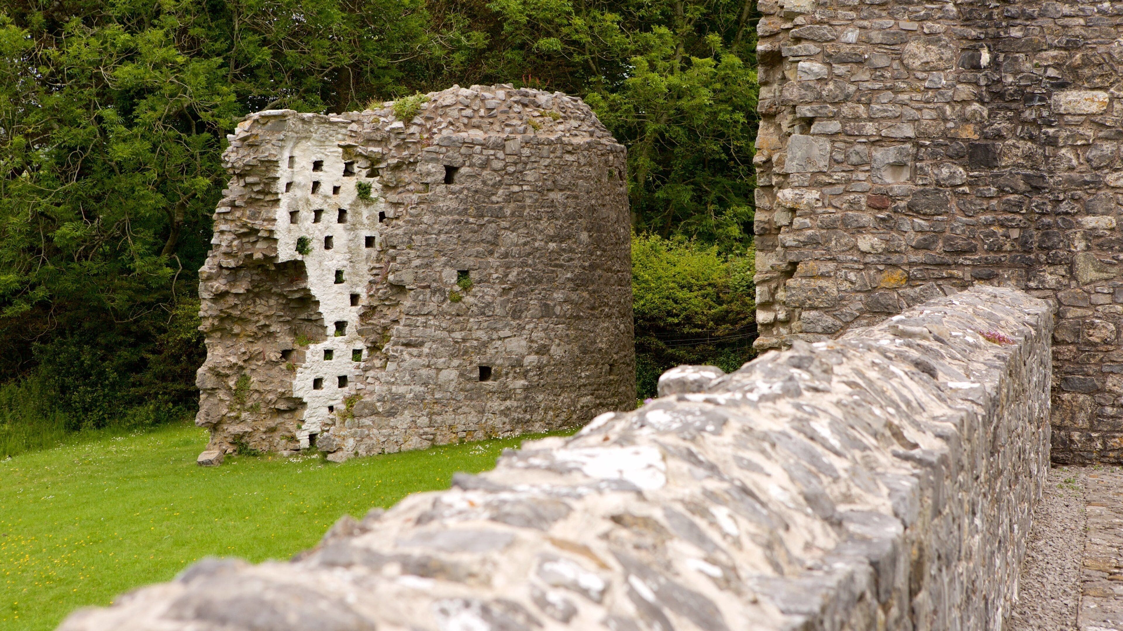 Oxwich Castle featuring a castle, a ruin and heritage elements