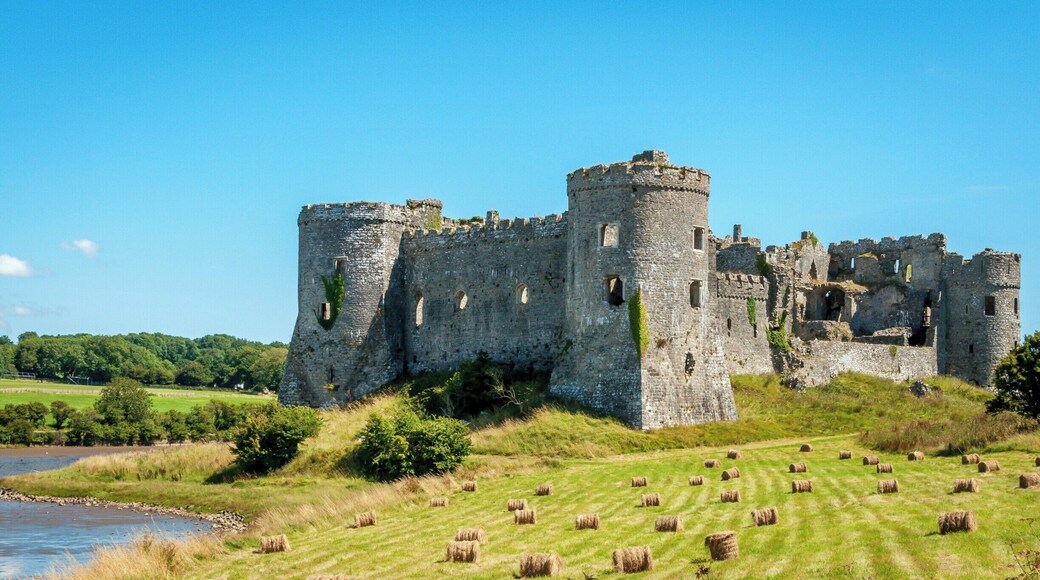 Carew Castle in Pembrokeshire shot during a Spring day.