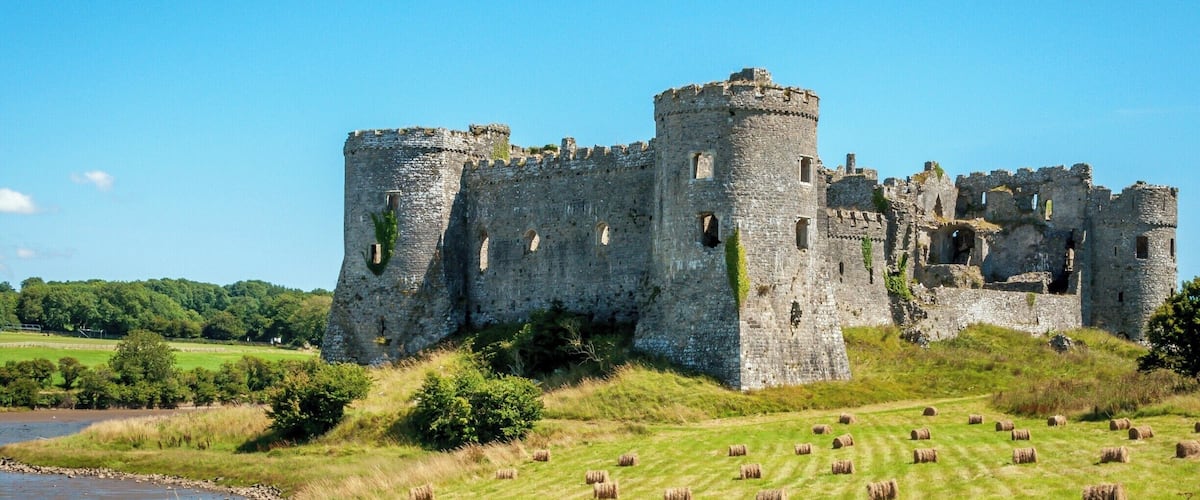 Carew Castle in Pembrokeshire shot during a Spring day.