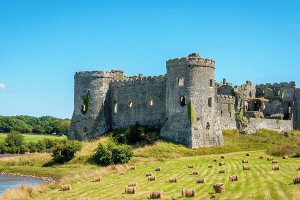 Carew Castle in Pembrokeshire shot during a Spring day.