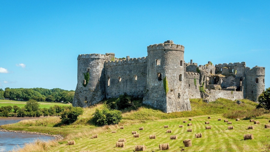 Carew Castle in Pembrokeshire shot during a Spring day.