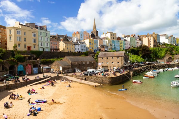 Tenby Harbour at low tide