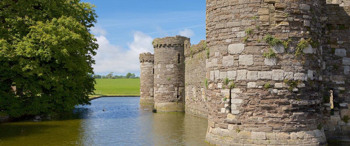 Beaumaris Castle showing heritage elements, heritage architecture and a castle