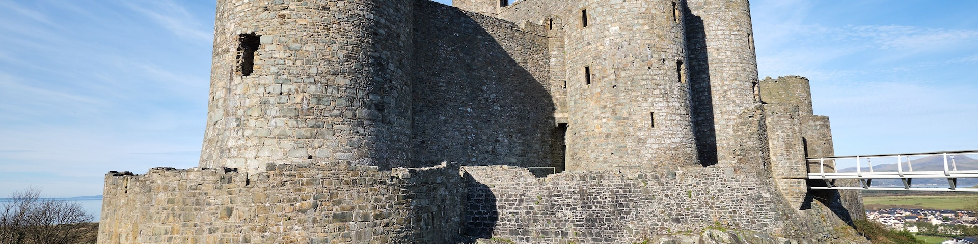 The Harlech Castle in North Wales on a sunny day
