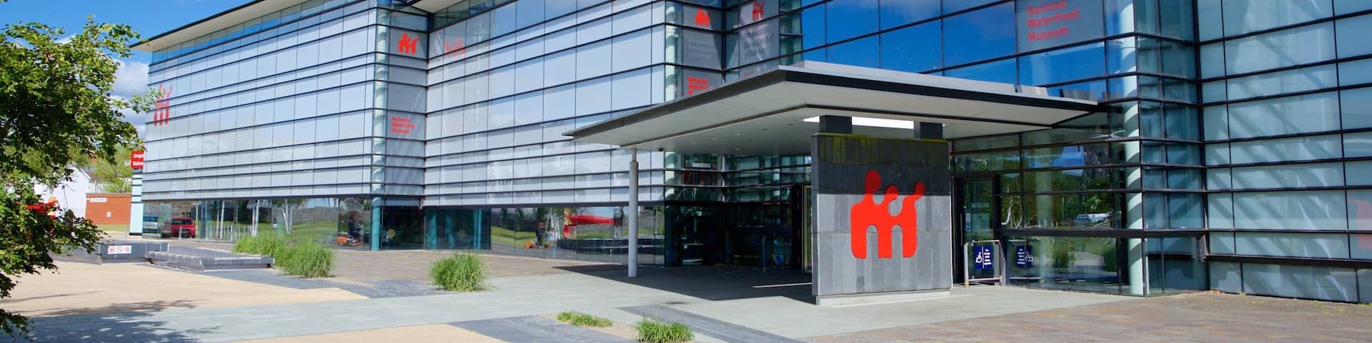 National Waterfront Museum featuring modern architecture and street scenes