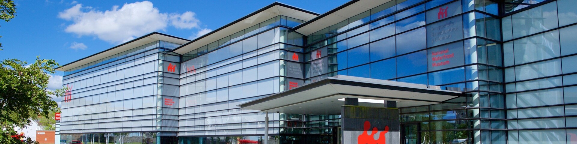 National Waterfront Museum featuring modern architecture and street scenes