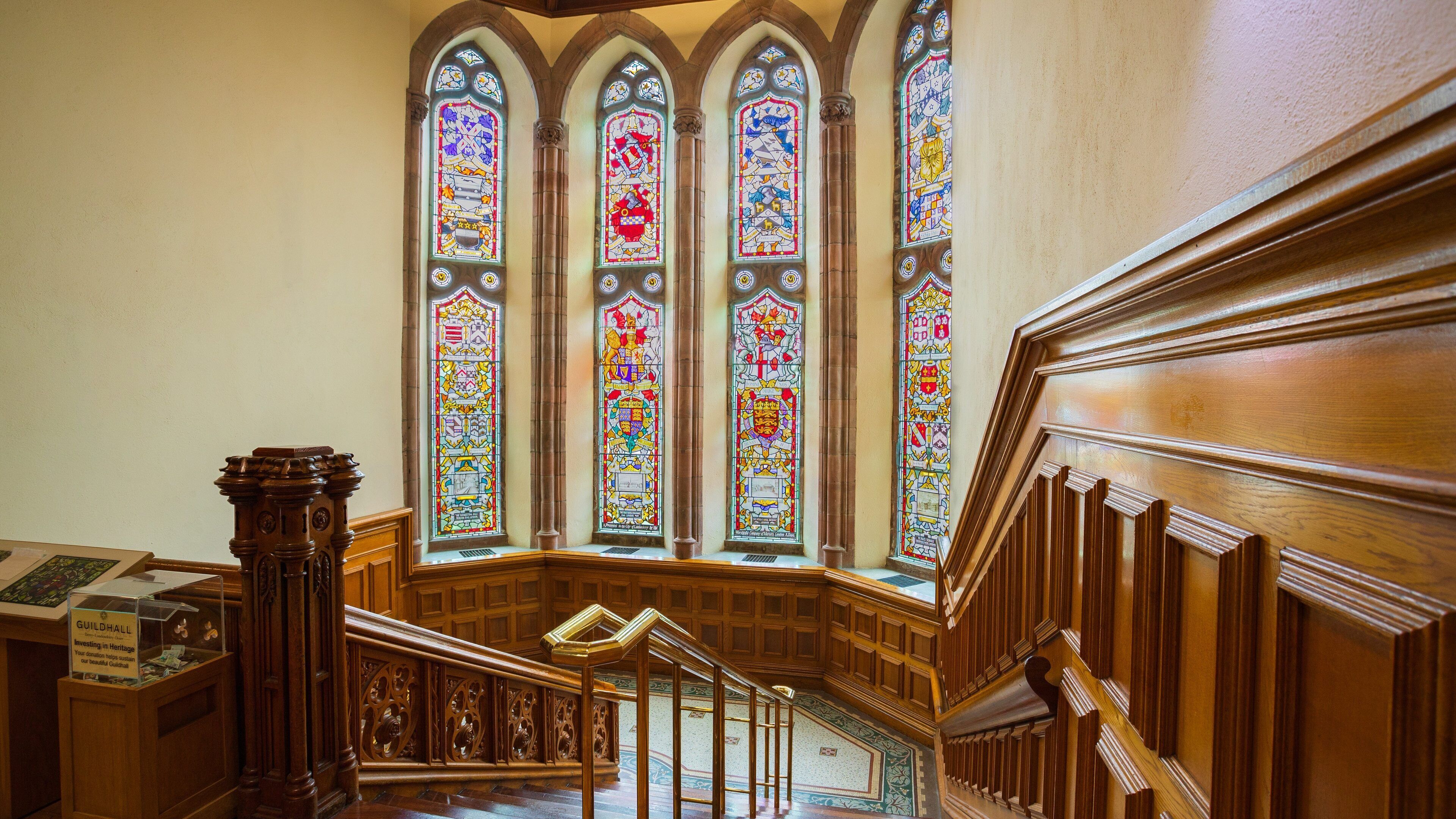 Guildhall which includes heritage elements and interior views