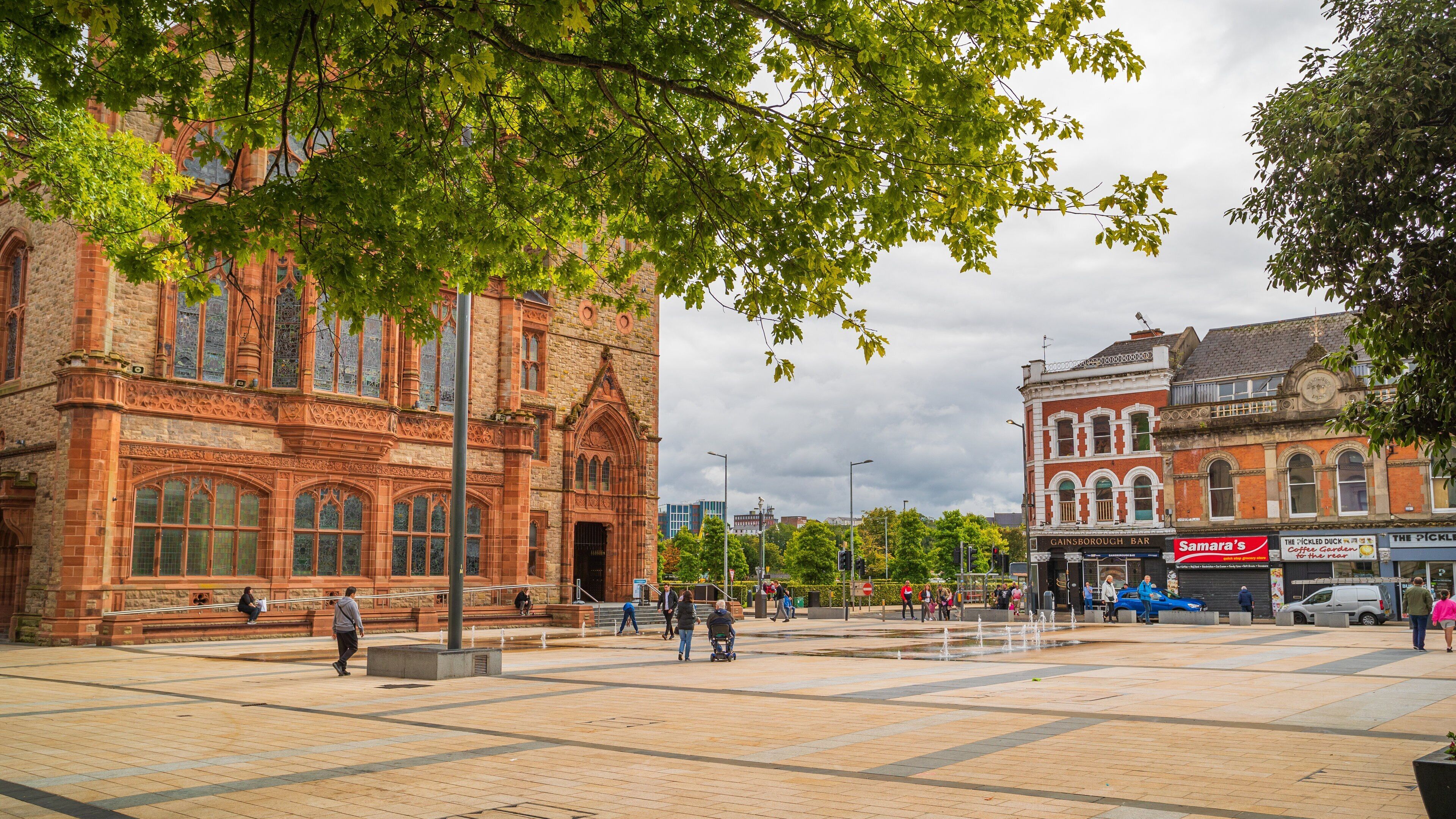 Guildhall featuring heritage architecture and a square or plaza