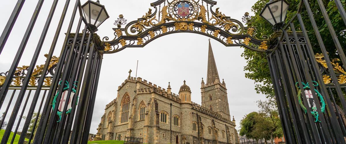 St. Columb\'s Cathedral featuring heritage architecture and a church or cathedral