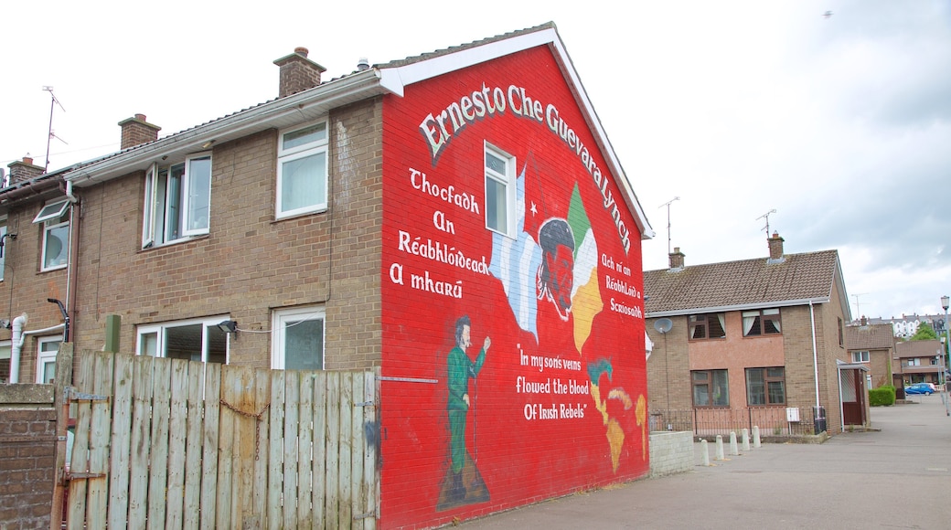 You are Now Entering Free Derry Mural featuring outdoor art and street scenes