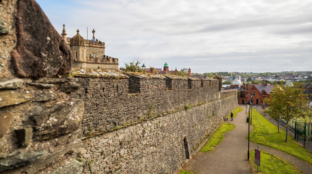 Derry City Walls which includes heritage architecture and a castle