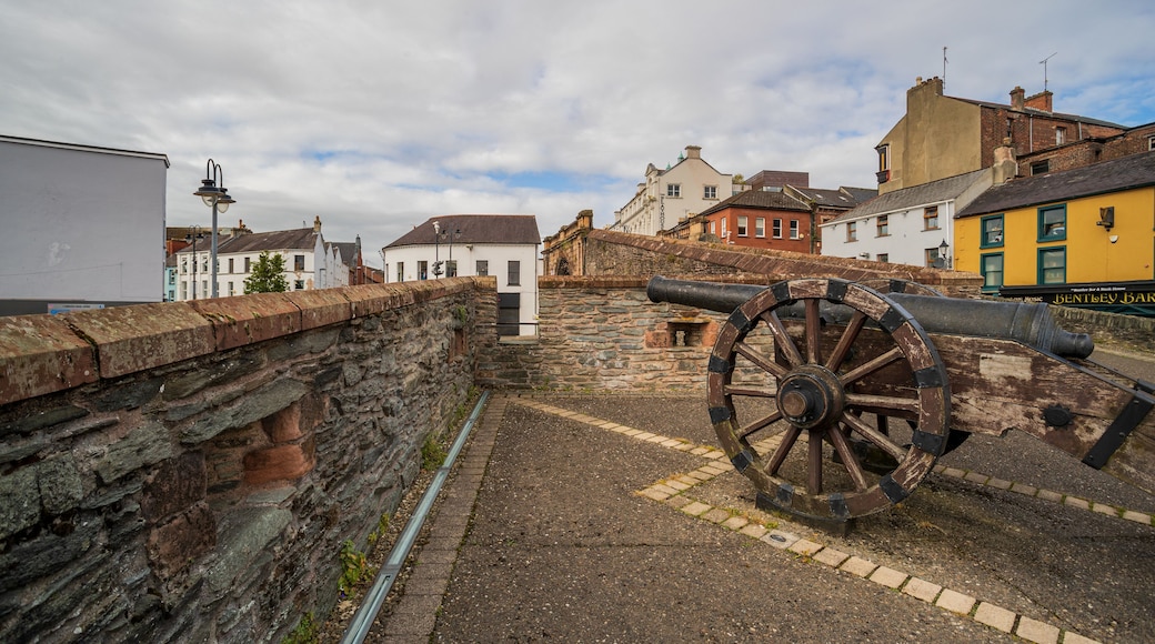 Derry City Walls featuring heritage elements