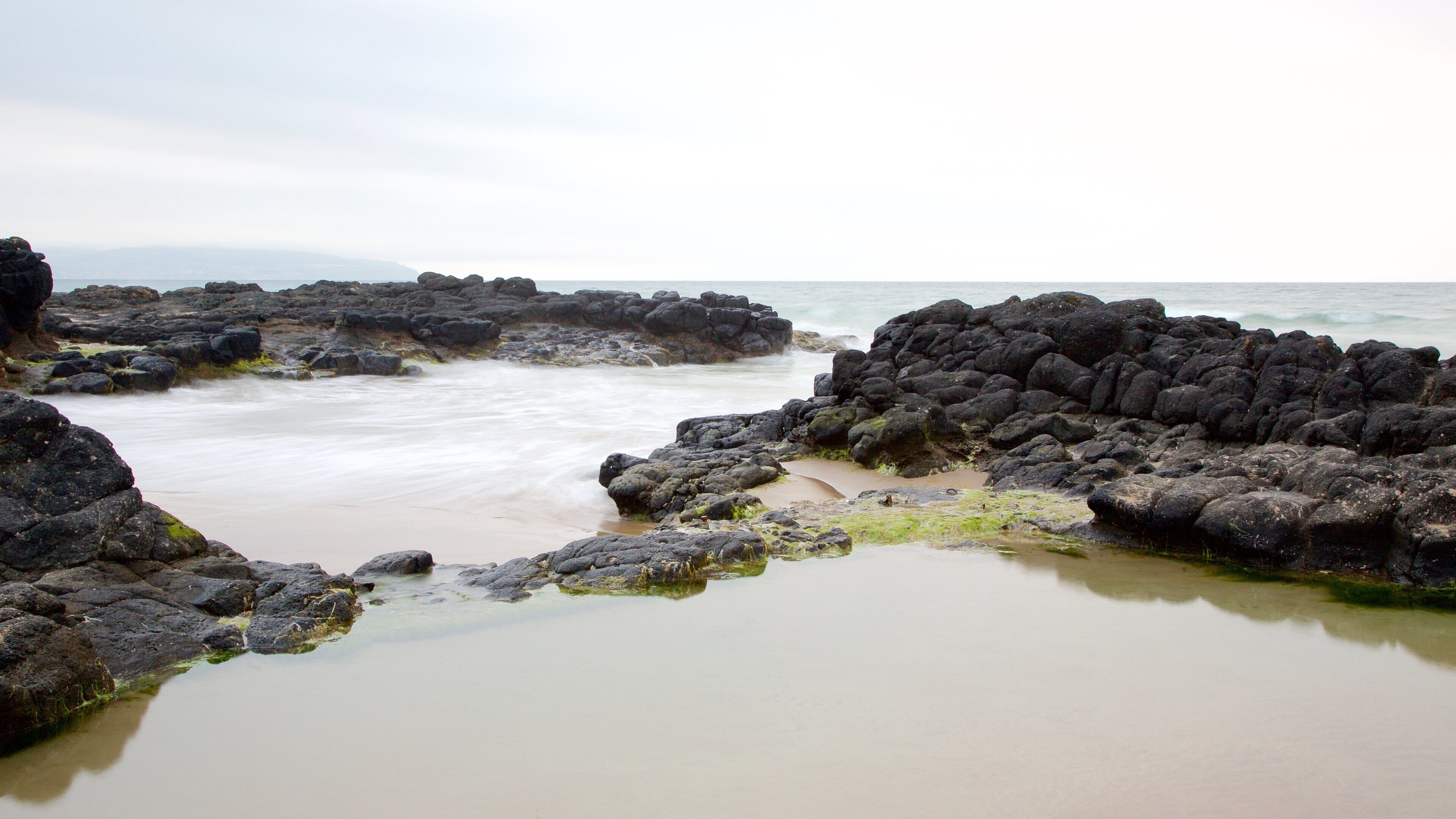 Castlerock Beach showing general coastal views, a beach and rocky coastline