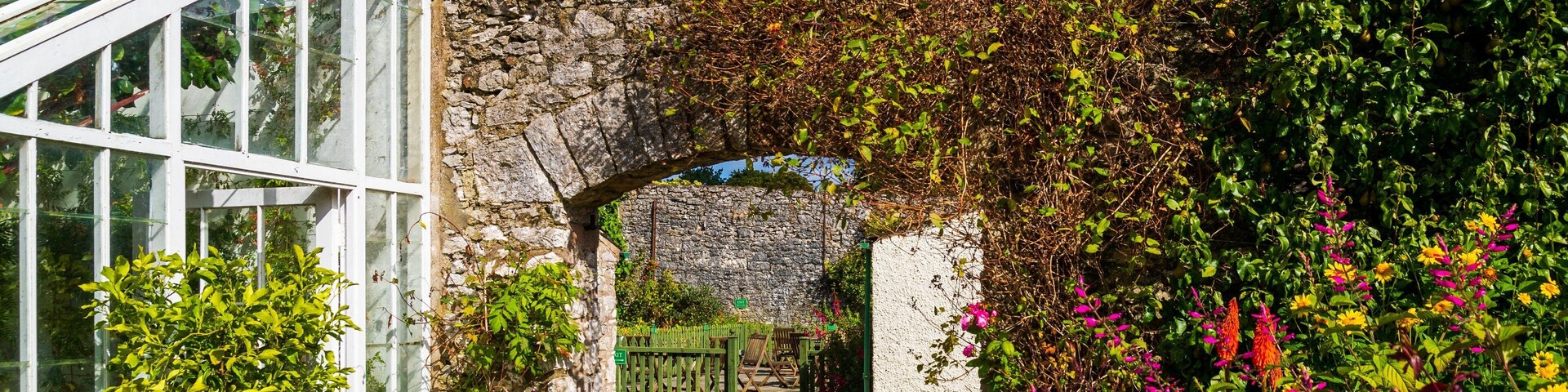 Glenarm Castle which includes a park and wildflowers