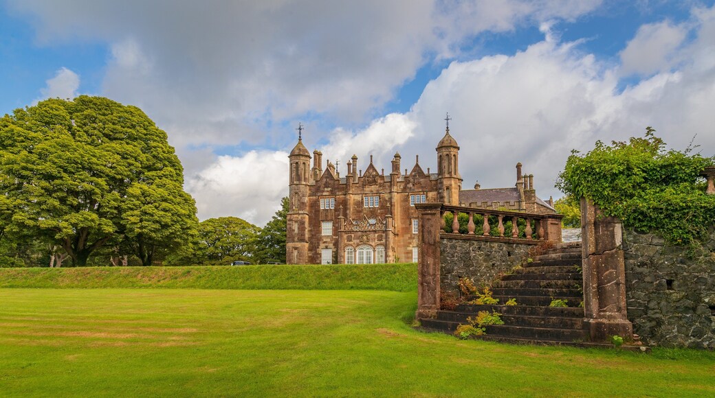 Glenarm Castle showing a park, heritage architecture and chateau or palace