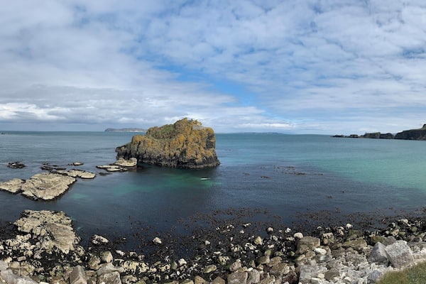 Beautiful view from Carrick - a - Rede, the west coast of North Atlantic