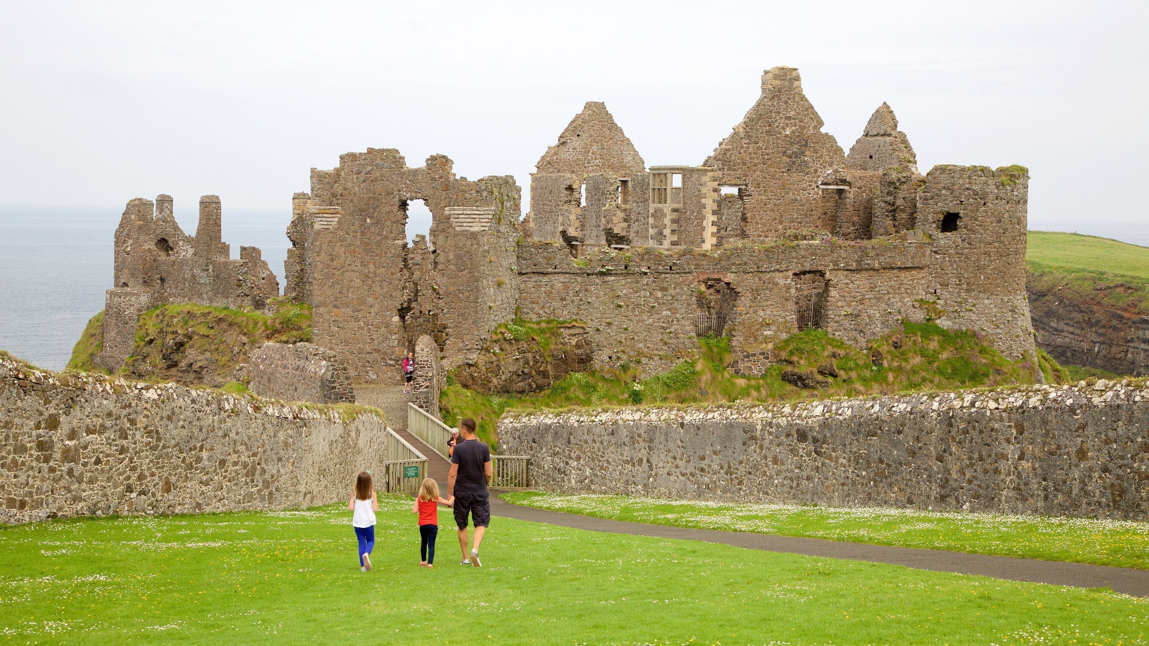 Dunluce Castle which includes a castle, heritage elements and heritage architecture