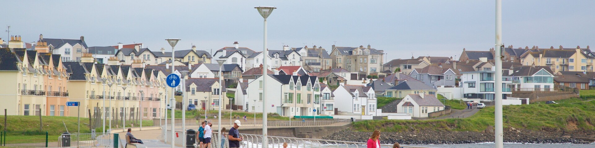 Portrush Beach featuring a bay or harbor, general coastal views and a coastal town