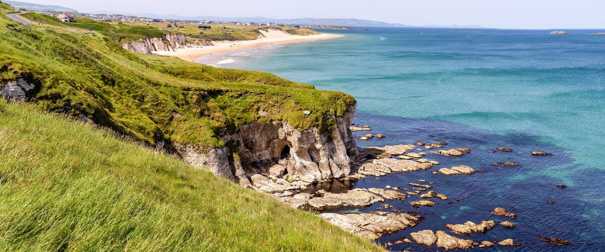 White Rocks Beach and Royal Portrush Golf Club Panorama North Coast Northern Ireland