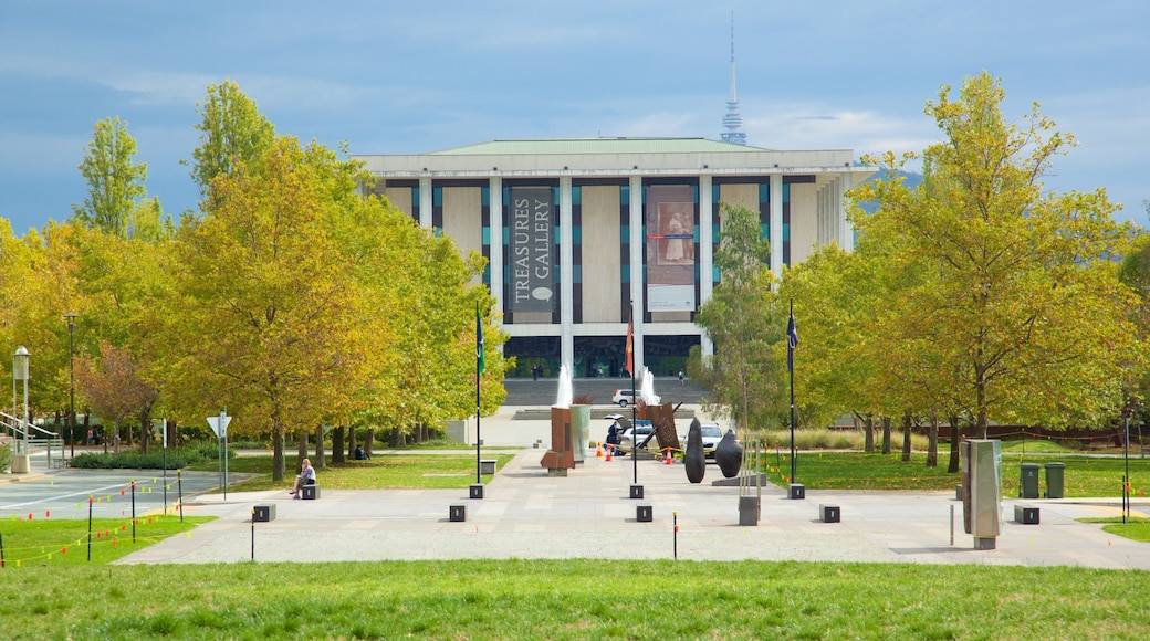 National Library of Australia which includes signage and a park