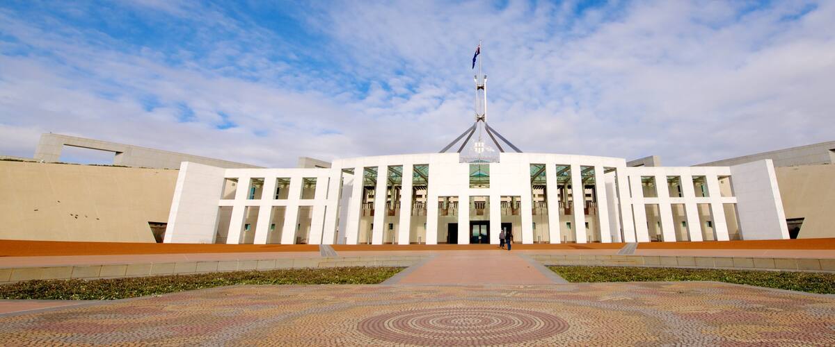 Parliament House featuring modern architecture and an administrative building