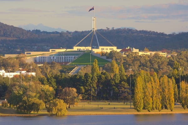 Parliament House which includes landscape views and an administrative building