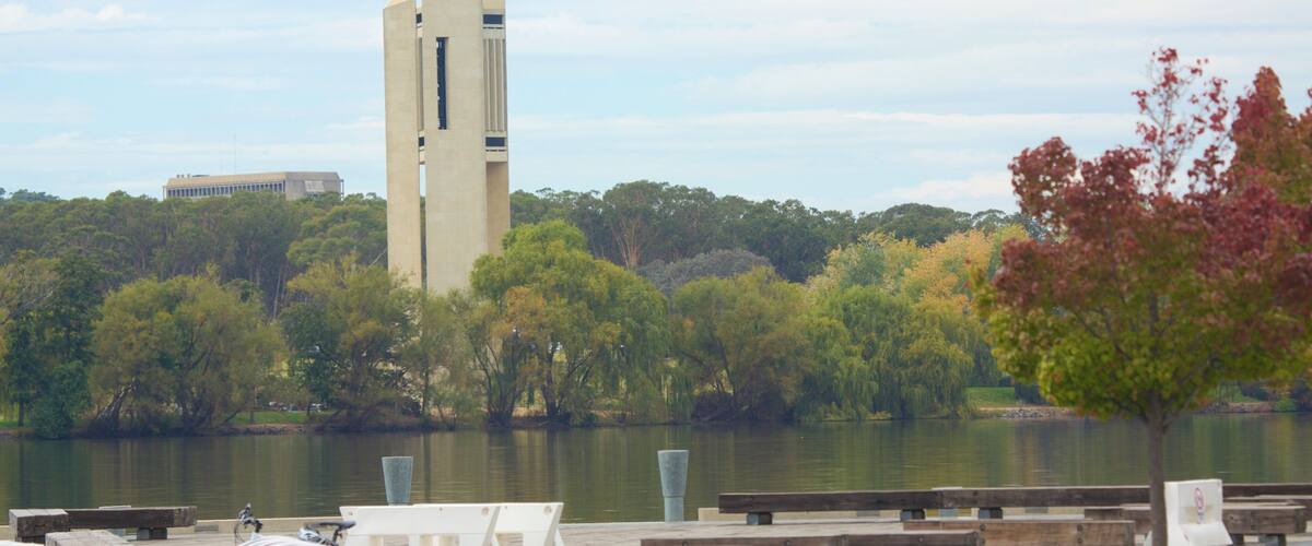National Carillon showing a lake or waterhole