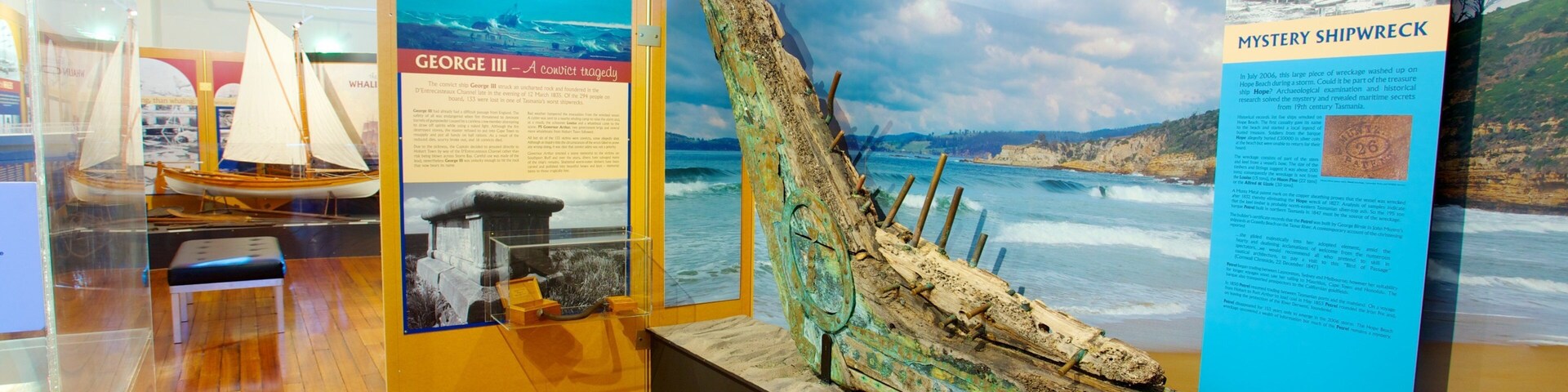 Maritime Museum of Tasmania featuring interior views