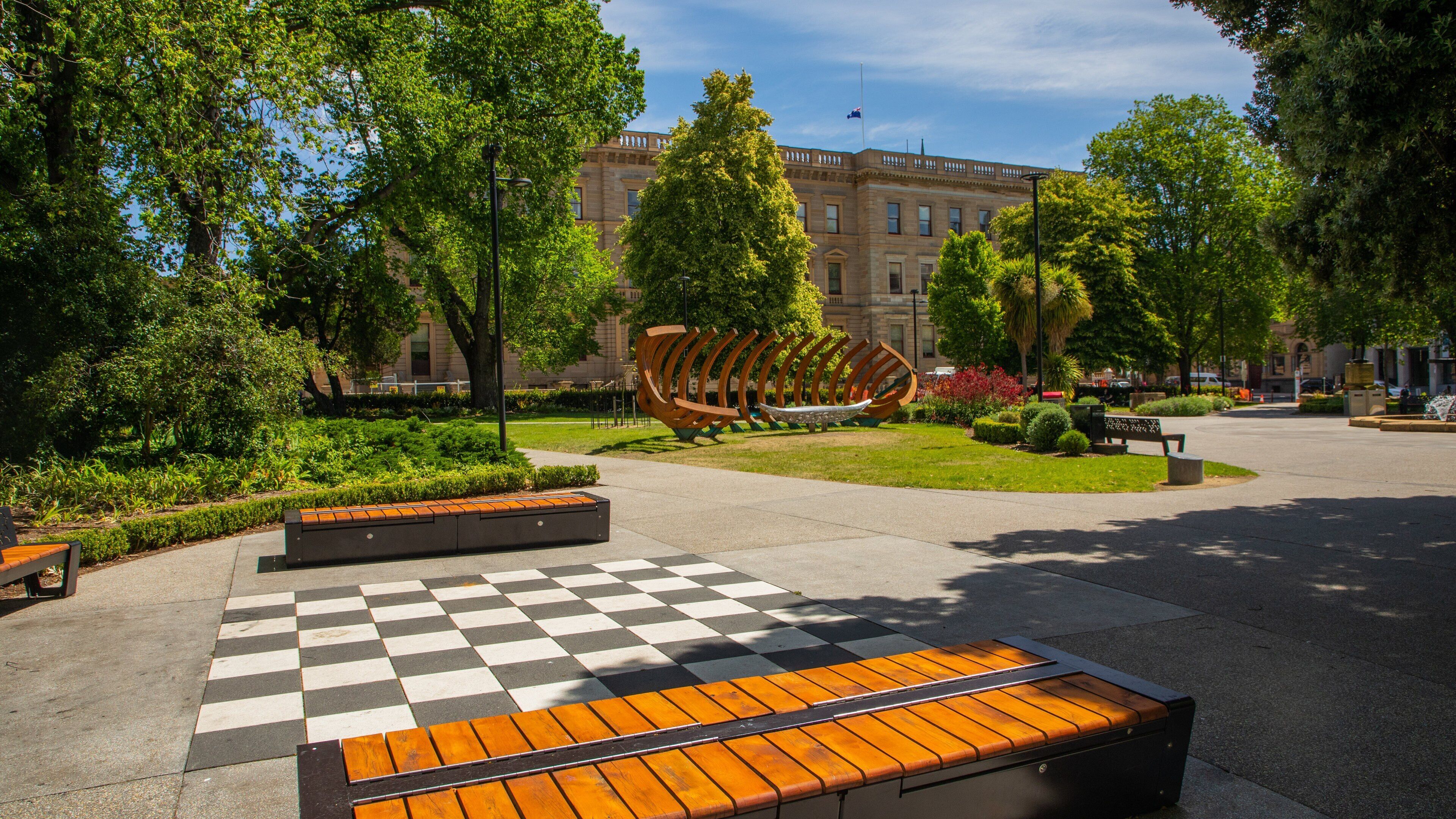 Franklin Square featuring a park and outdoor art