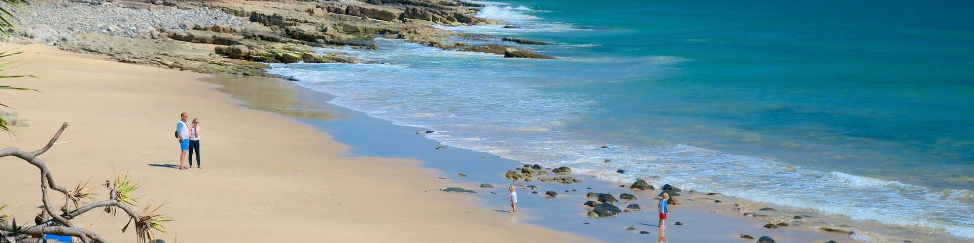 Noosa National Park which includes landscape views and a beach