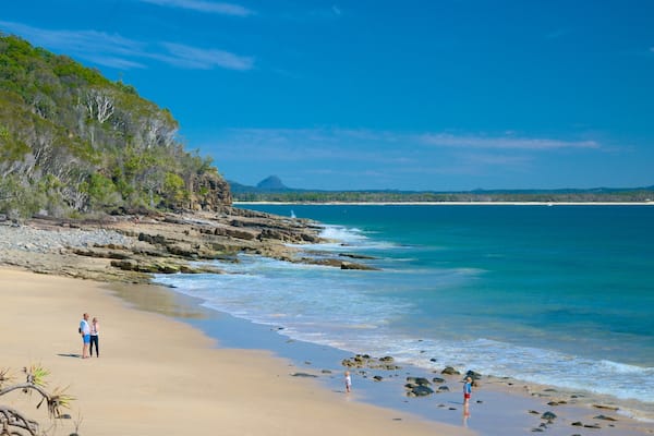 Noosa National Park which includes landscape views and a beach