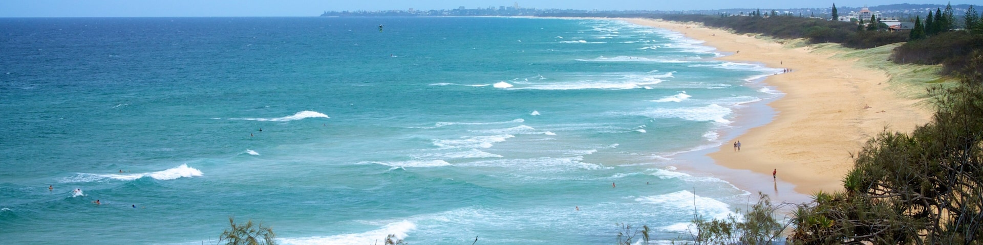 Kawana Beach showing a sandy beach and landscape views