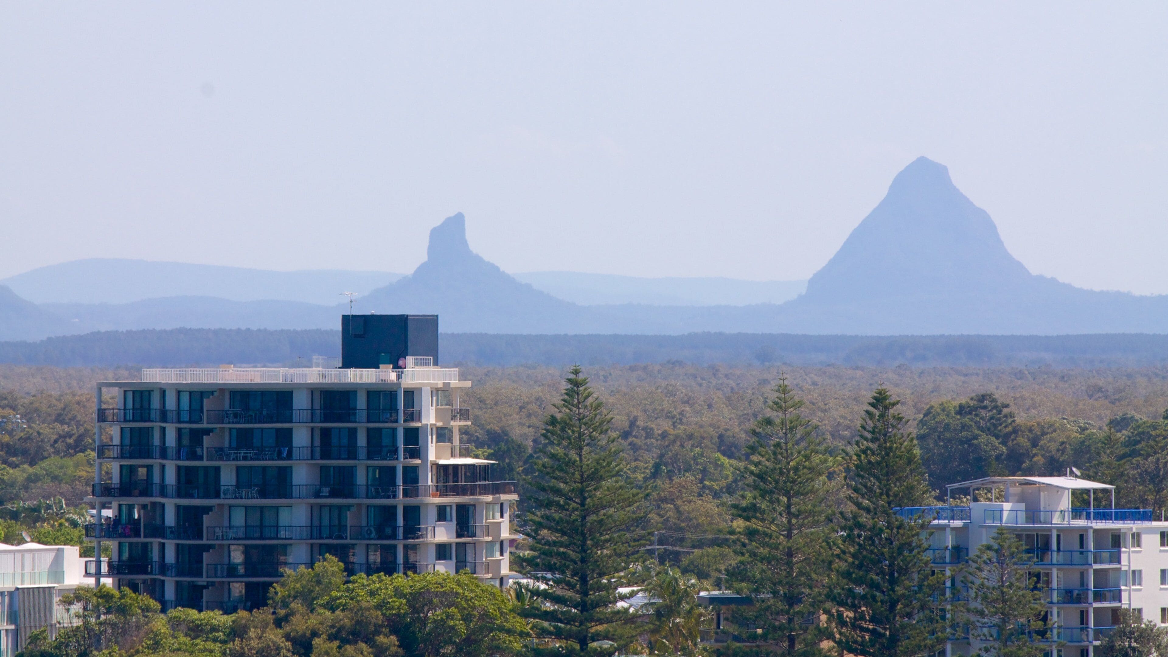 Glasshouse Mountains National Park which includes landscape views