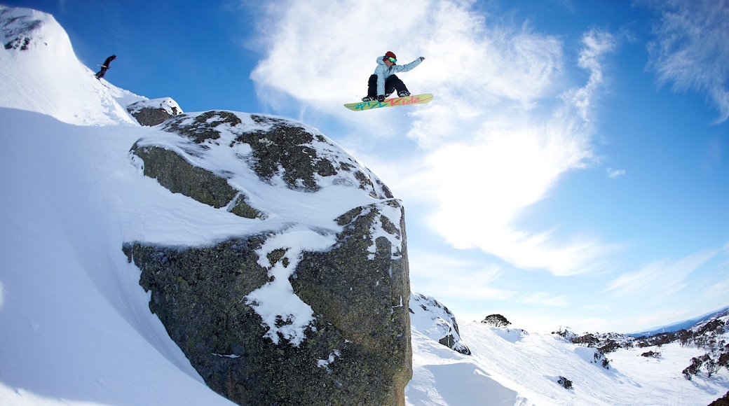 Perisher Ski Resort showing snow and snow boarding